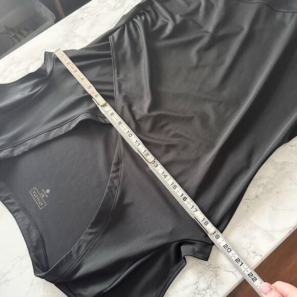 Athleta TALL Nectar Faux Wrap Black Knee Length Dress‎ Women's Size XL TALL - Picture 11 of 13